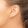 Black Bow Jewelry 2mm x 24mm Polished 14k Rose Gold Knife Edge Oval Hoop Earrings - 3 of 4