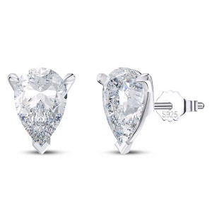 Pear Cut Stud Earrings for Women 2.66ct Simulated Diamond Sterling Silver Ginger Lyne - 1 of 4