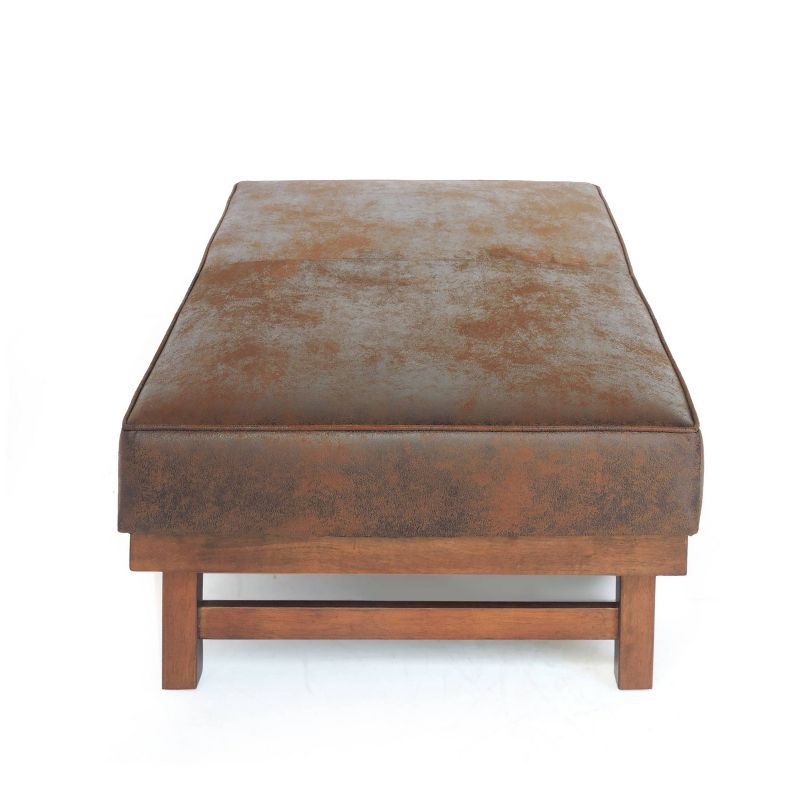 Hillman Modern Microfiber Cocktail Ottoman with Wood Frame - Christopher Knight Home, 5 of 10