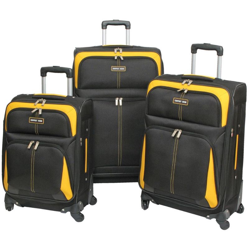 Geoffrey Beene Golden Gate Collection 3 Pc Luggage Set, Black w/ Gold Trim, 1 of 6