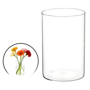 Unique Bargains Glass Bouquet Floating Candle Decorative Cylinder Vase Clear - 1 of 4