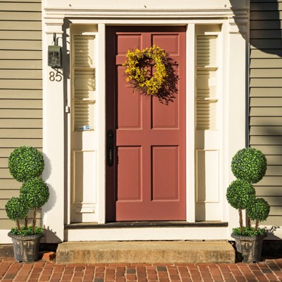 30'' Green Artificial Boxwood Triple Ball Topiary in Decorative Pot