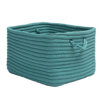 Colonial Mills Modern Farmhouse Home Basket, 14"x8"x10", Blue Lagoon
