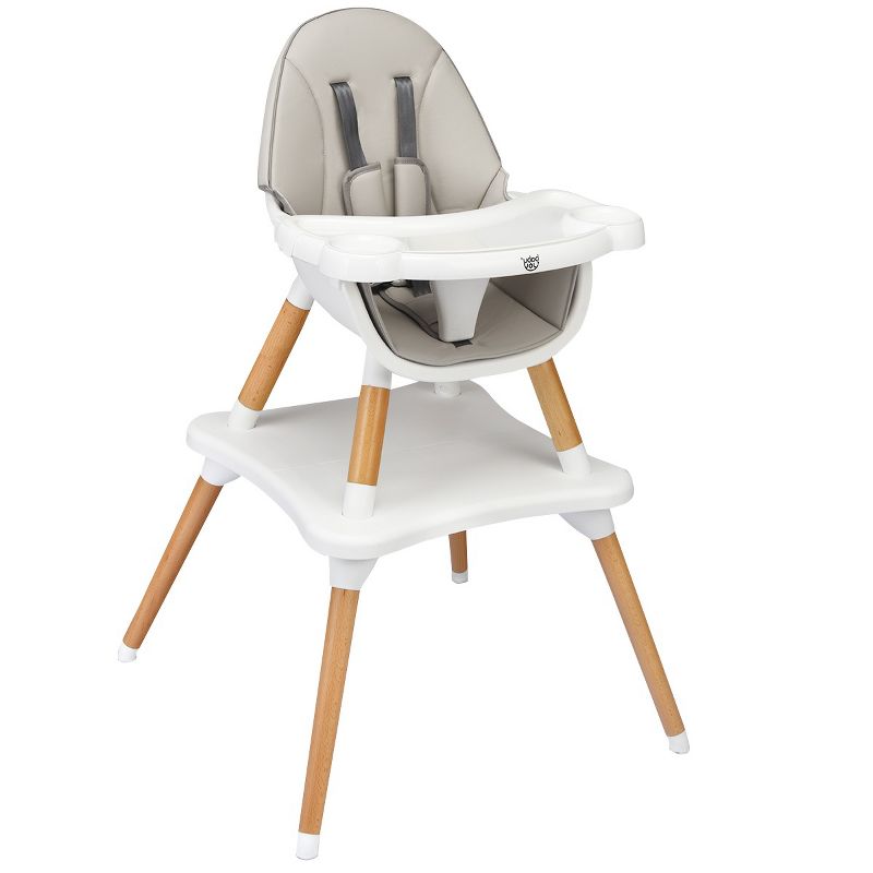 Costway 5-in-1  Baby High Chair Infant Wooden Convertible Chair w/5-Point Seat Belt Coffee\Gray\Khaki, 1 of 11