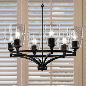 Urban Ambiance Luxury Transitional Chandelier 14''H x 30''W,  Midnight Black Finish,  Coronado Collection, UHP4274 - 1 of 4