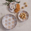 Storied Home Stoneware Snowflake Dinnerware Bowl, White and Orange, Set of 12 - 2 of 2