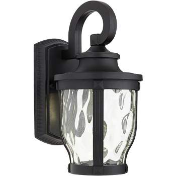 Minka Lavery Rustic Outdoor Wall Light Fixture Black LED 12 1/4" Clear Hammered Glass for Post Exterior Barn Deck Porch Yard Patio