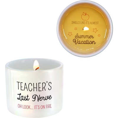 Pavilion Gift Company - Teacher's Last Nerve - 8 oz - 100% Soy Wax Reveal Candle Scent: Tranquility - Flame Candles