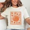 Simply Sage Market Pumpkin Checkered Distressed Short Sleeve Tee - 2 of 4