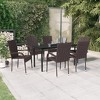 vidaXL Patio Dining Set Outdoor Dining Set Table and Chair Set for Garden - Brown and Black 55.1" Table Length 6 - 2 of 4