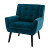 CAVINAS Modern Linen-Blend Upholstered Accent Chair with Metal Legs,Luxury Armchair for Living Room,Bedroom - 2 of 4