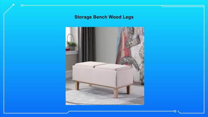 Storage Bench Wood Legs-Ore International, 2 of 6, play video