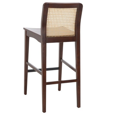 Benicio Dark Brown and Natural Rattan Bar Stool Set