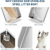 Stainless Steel Cat Litter Box with Cleaning Pedal, 6/8 Inch Deep, Dark Gray, High Wall Non-Stick Leak-Proof Cat Box, Easy to Clean for Indoor Cats - 3 of 4