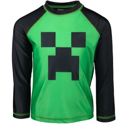 Minecraft Alex Steve Rash Guard Swim Shirt Little Kid to Big Kid