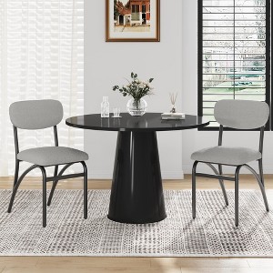 Coucheta Modern Upholstered Dining Chairs - Arched Metal Legs for Kitchen/Living Room - 1 of 4