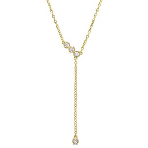 CREATED FOREVER  |   18k Yellow Gold Plated Sterling Silver 1/8 CT Lab Grown Diamond TW Necklace With Chain - 1 of 4