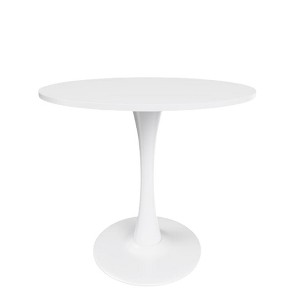 Infurnic Coffee Tables, Modern Wood Tabletop with Pedestal Base, Small Round Table for Kitchen or Living Room, White, 31.5"*31.5"*28.74" - 1 of 4