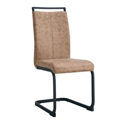 NicBex Set of 4 Dining Chair Modern High Backrest Kitchen & Dining Room Side Chair with Metal Legs,Brown