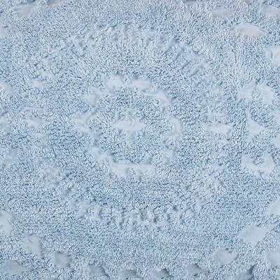 Blue Cotton Tufted Floral Euro Sham