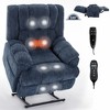 Chenille Dual Motor Power Lift Recliner Chair, 350 LBS Capacity, Infinite Position, Massage & Lumbar Heating, Electric Recliner with Remote Control - 3 of 4