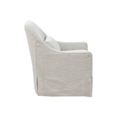 Black Fabric Swivel Glider Chair with Lumbar Pillow