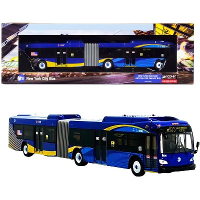 New Flyer Xcelsior XD60 Articulated Bus #M103 "MTA New York City Bus" Blue with Stripes 1/87 HO Diecast Model by Iconic Replicas