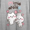 MiMi & Neko Happy Characters With Hearts Women's Heather Gray Short Sleeve Crew Neck Crop Tee - 2 of 3