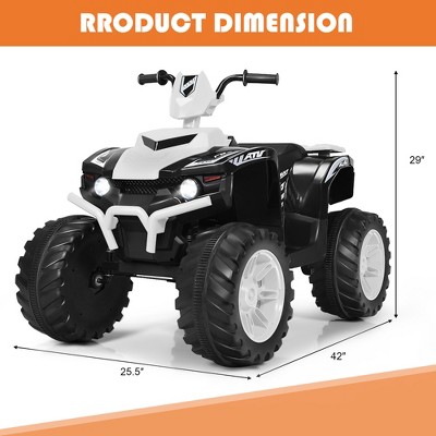 White and Black Kids Electric Ride-On ATV with LED Lights