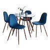 LumiSource 5pc Clara Square Pebble Dining Set Walnut Metal - image 2 of 4