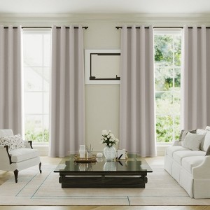 Blackout Curtains Thermal Insulated Heat and Full Light Blocking Curtains for Living Room with Black Liner 2 Panels Set - 1 of 4