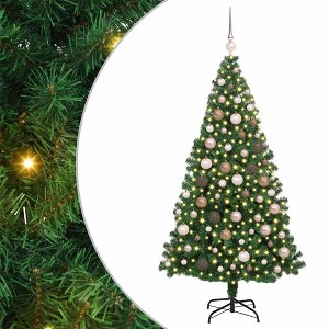 vidaXL Artificial Christmas Tree Green 70.9" PVC and Steel and Plastic - 1 of 4