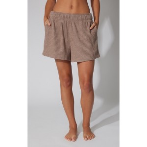 Yogalicious Womens Ribbed Wide Leg Lounge Short - 1 of 3