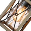 C Cattleya 1-Light Black and Faux Wood Motion Sensing Dusk to Dawn Outdoor Wall Light with Clear Seeded Glass - 4 of 4