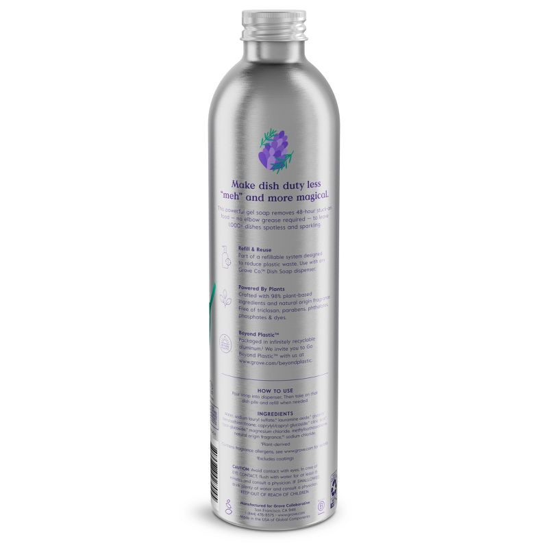 Grove Co. Lavender &#38; Thyme Ultimate Dish Soap Refill in Aluminum Bottle - 16 fl oz, 3 of 12