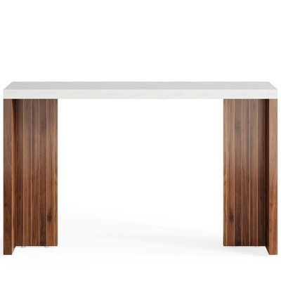 Lirago Brown Engineered Wood and Metal 55-Inch Bar Table 19.7x55.1x35.8 Inch Modern Coffee Table
