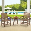 Arceso 18 Inch Outdoor Dining Chair Set of 2, HDPE Weather Patio Dining Chairs, Heavy Duty Outdoor Chairs with Armrest - 3 of 4