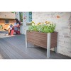 Vita 16"x39" Wide Rectangular Vinyl URBANA Greens Planter Box Espresso: Weather-Resistant, with Trellis - 3 of 4