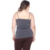 Women's Plus Size Lace Trim Tank Top - One Size Fits Most Plus - White Mark - 3 of 3
