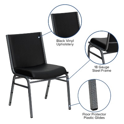 Heavy Duty Black Vinyl Metal Stackable Side Chair
