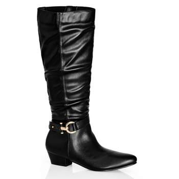 Women's Plus Size WIDE FIT Rialta Knee Boot - black | CITY CHIC