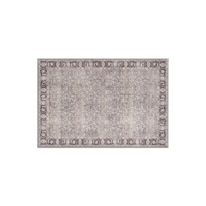World Rug Gallery Elise Blue Distressed Medallion Indoor Rug – Flat Pile, Washable with Non-Slip Backing - 1 of 4