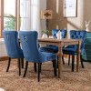 Contemporary Velvet Tufted Dining Chairs Set of 2 with Nailhead Trim,Solid Wood Legs and High Back for Dining Room-Baofuwish - 3 of 4