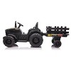 Jojoka 12V Kids Ride-On Tractor with Trailer, Electric Tractor with Dual Motors, LED Lights, USB/MP3, for Ages 3-6 - 3 of 4