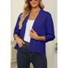 Women's 3/4 Sleeve Open Front Cropped Cardigan Sweater Elegant Shrugs for Women - 2 of 4