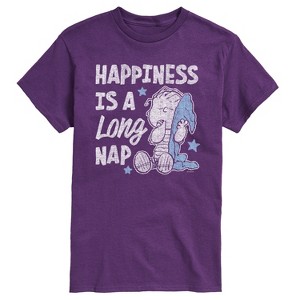 Men's - Peanuts - Linus Happiness Is A Long Nap Short Sleeve Graphic T-Shirt - 1 of 4