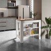 NicBex Kitchen Island Cart with 3 Open Shelves,Kitchen Island with Storage and Large Work Top,Modern Kitchen Cart,Island Table for Kitchen - 2 of 4