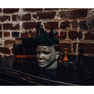 Michael Myers Themed 3" Ceramic Mini Planter with Lifelike Succulent