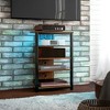 Resenkos Tv Stand, Entertainment Center With Storage Shelves And Steel Frame For Living Room, Black - 3 of 4