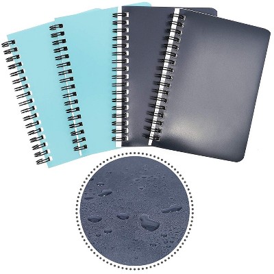 4 Pack Spiral Bound Weatherproof College Ruled Notepads Notebooks Memo Pad Books Lined Paper, 4 x 6 Inches, 50 Sheets Per Book